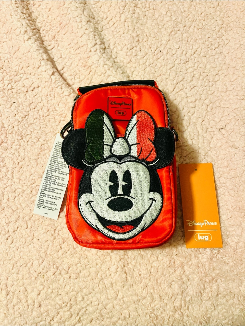 lug Orange Minnie Mouse Face Crossbody Phone Bag